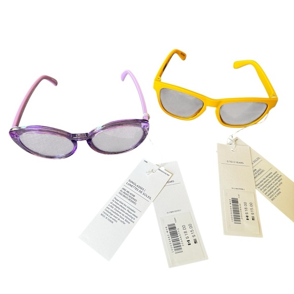 Janie and Jack Toddler Girl Sunglasses Yellow Purple Set of 2 NWT - Picture 1 of 3